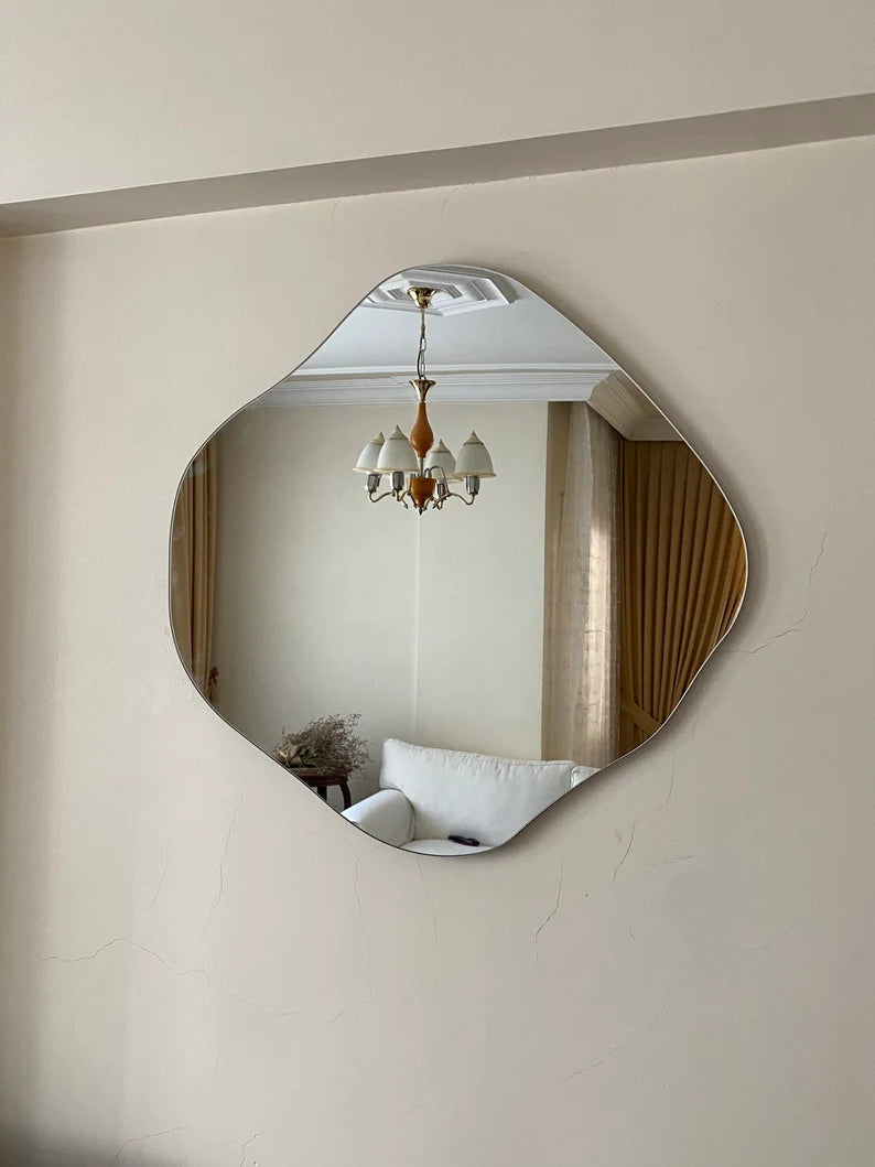 Pond Wall Mirror, Asymmetrical Mirror Large , Wavy Irregular Mirror, A –  MirrorDesignShopCo