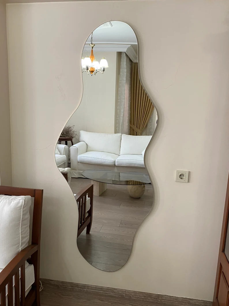 Full Length Mirror, Wavy Floor Mirror, Large Wall Mirror, Full Body As –  MirrorDesignShopCo