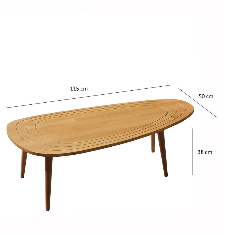 Oval Coffee Table Solid Wood Coffee Table White Oak Low Table