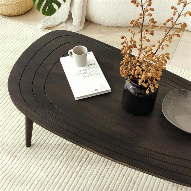 Solid Wood Oval Coffee Table,Surfboard Walnut Side Table,Vintage End T –  MirrorDesignShopCo