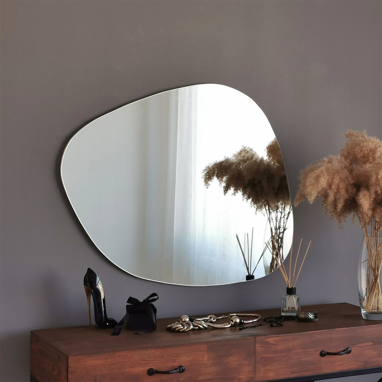 Asymmetrical Mirror, Aesthetic Asymmetric Mirror, Irregular Wall Mirro –  MirrorDesignShopCo